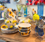 Small Round Vase with Lemons-5"H