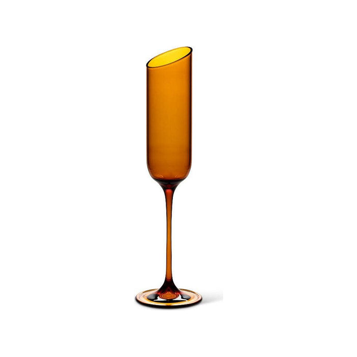 Amber Angle Cut Champagne Flute