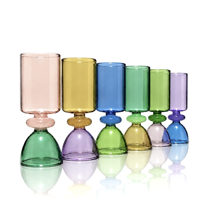 Multicolor Glass Shot Glasses, Set of 6