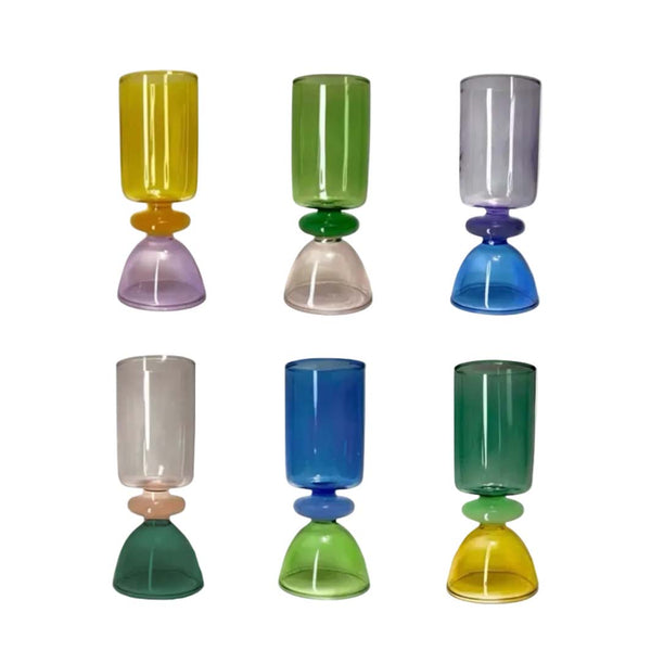 Multicolor Glass Shot Glasses, Set of 6
