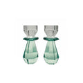 Emerald Modern Cut Crystal Candle Holder