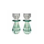 Emerald Modern Cut Crystal Candle Holder
