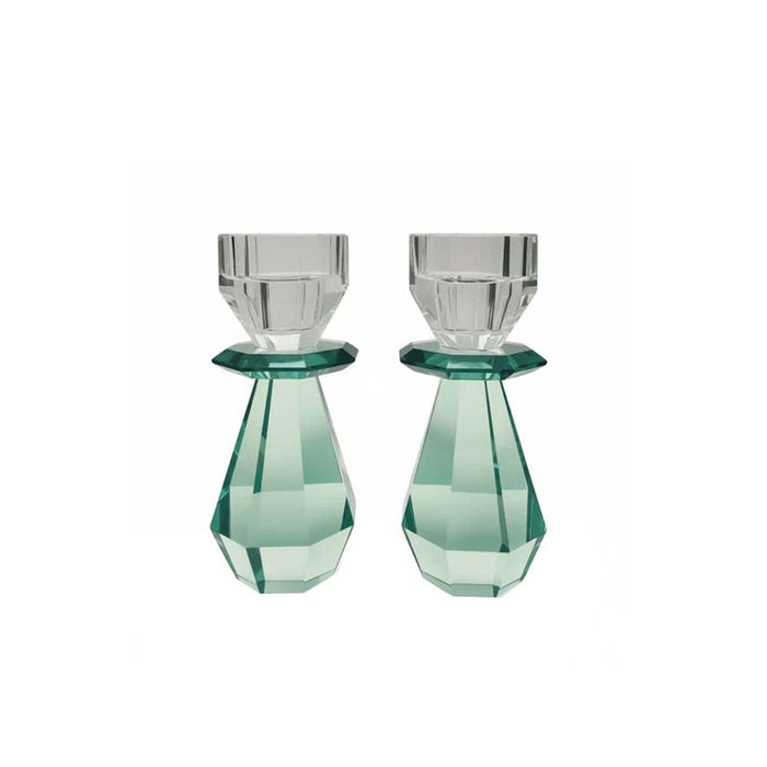 Emerald Modern Cut Crystal Candle Holder