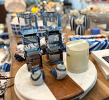 Slate Blue Color Block Candle Sticks