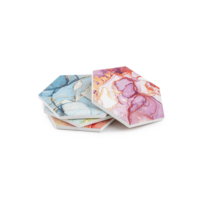 Agate Print Ceramic Coasters, Set of 4