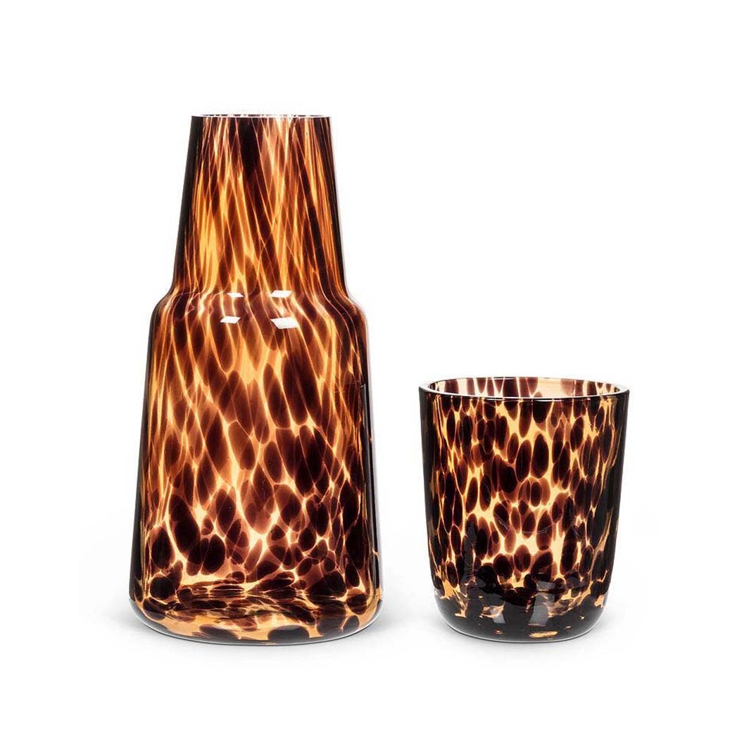 Amber Glass Bedside Carafe & Glass