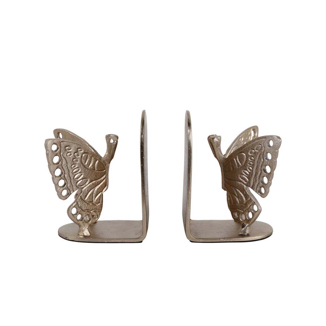 Gold Butterfly Bookends, Set of 2