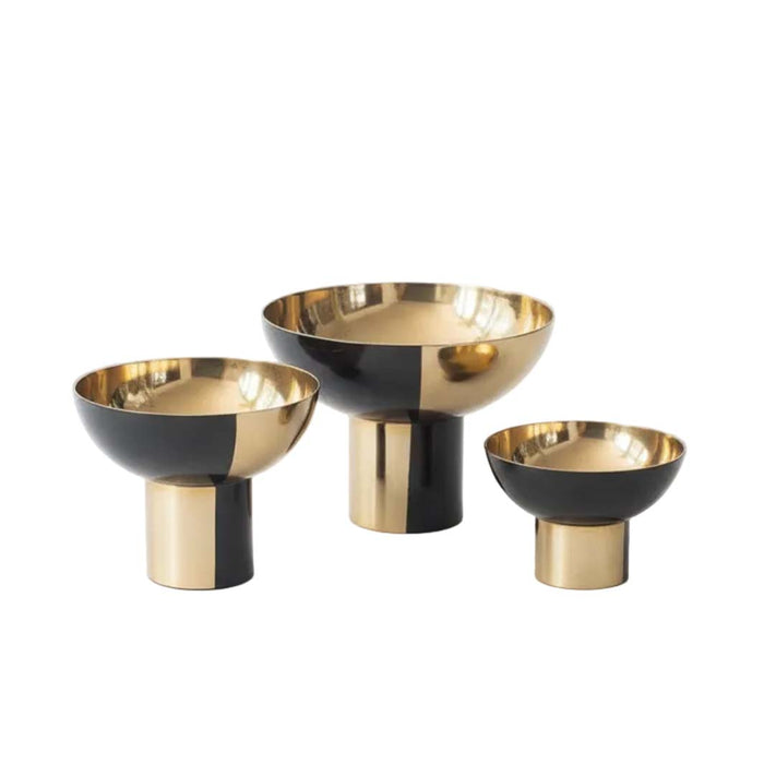 Black and Brass Bowl, Set of 3