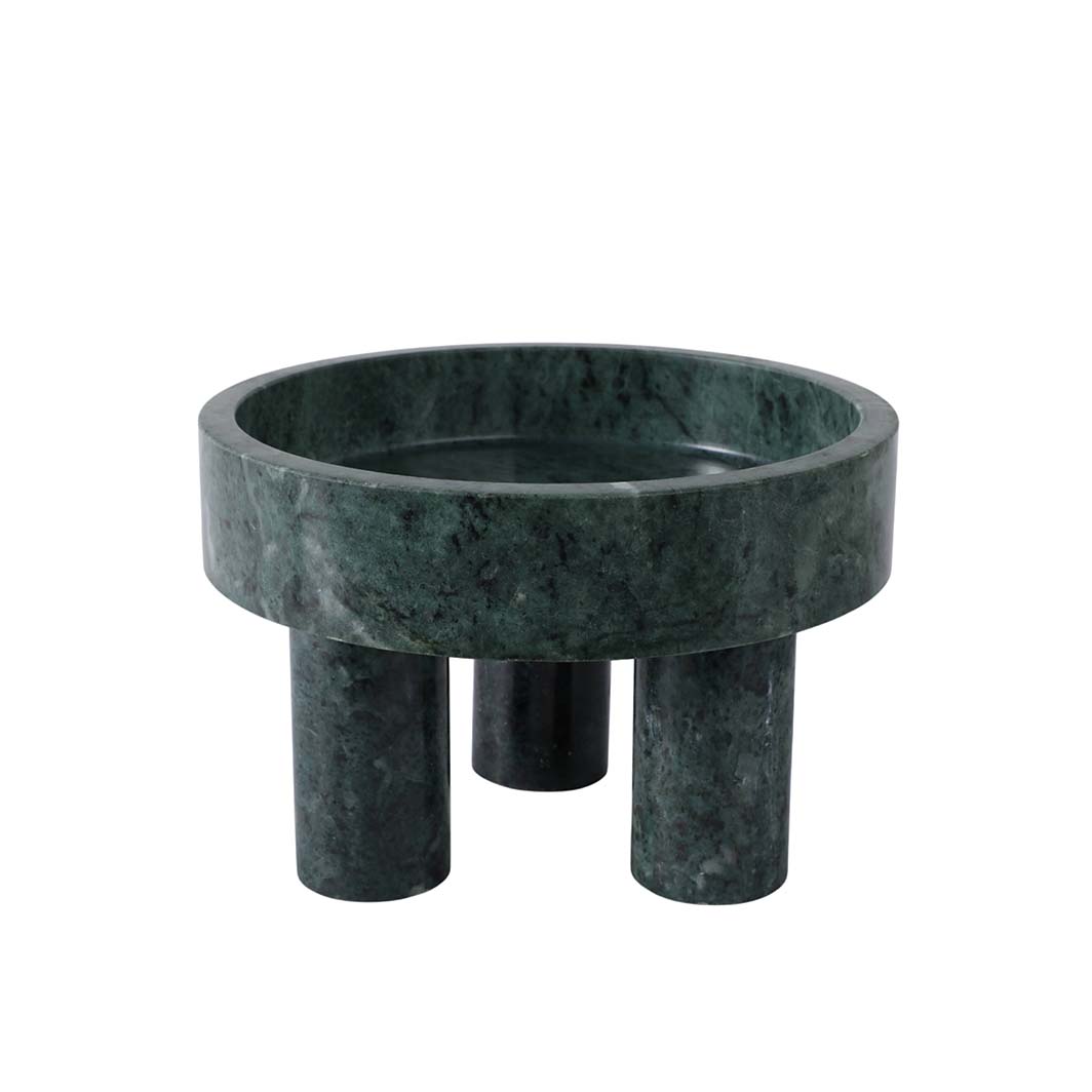 Green Marble Tripod Bowl
