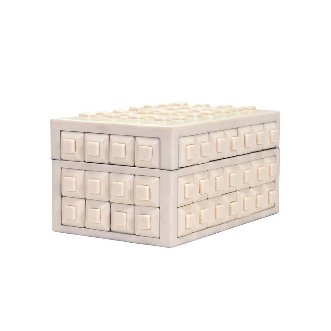 Cisco Beige Geometric Grid Box