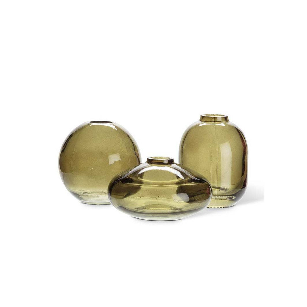 Small Moss Green Glass Bud Vase