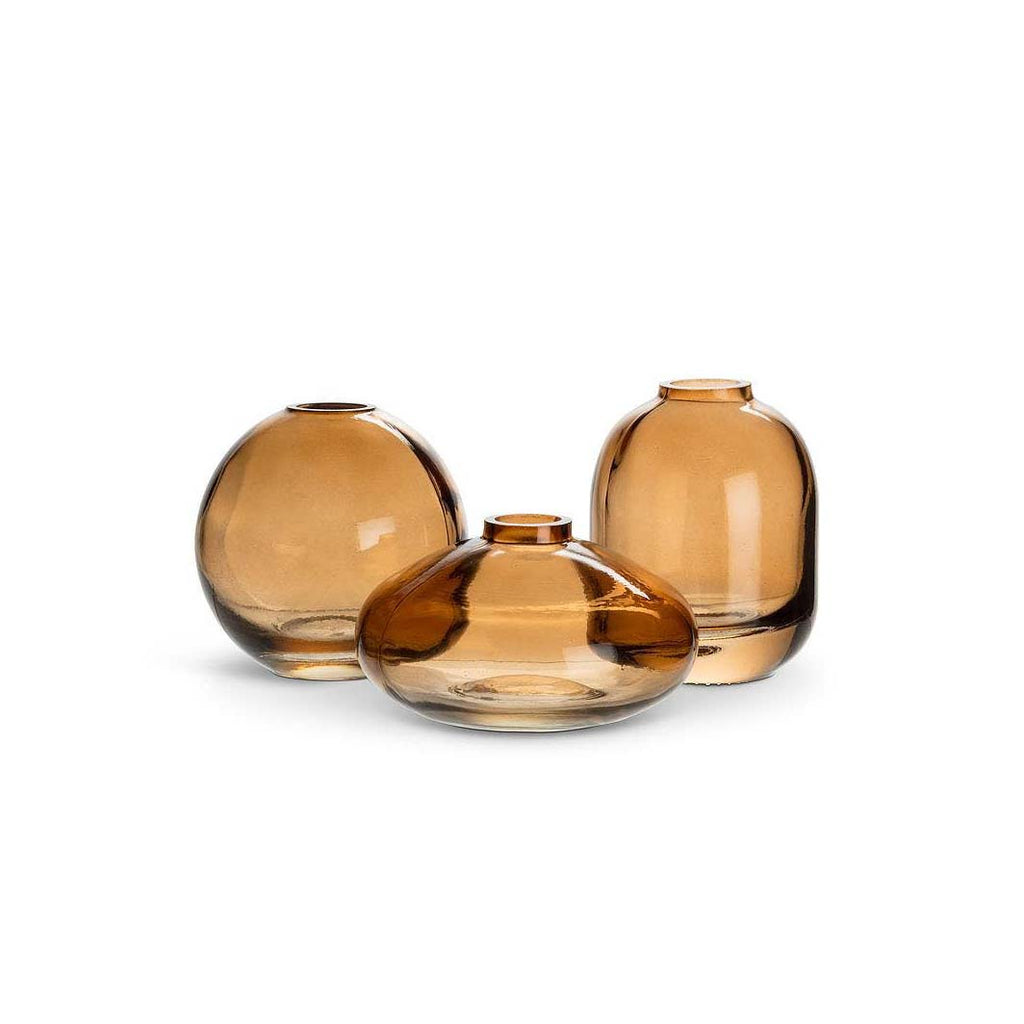 Small Amber Glass Bud Vase