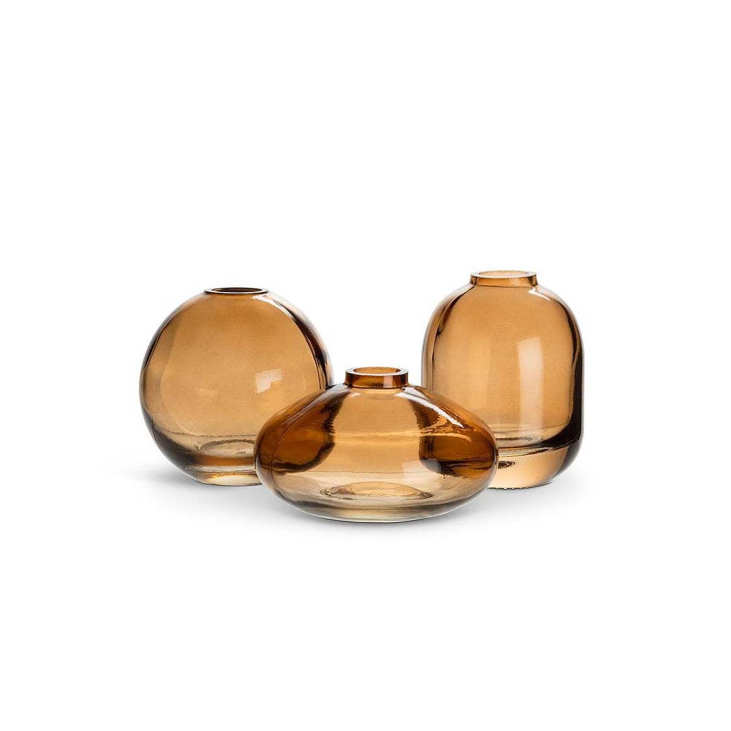 Small Amber Glass Bud Vase