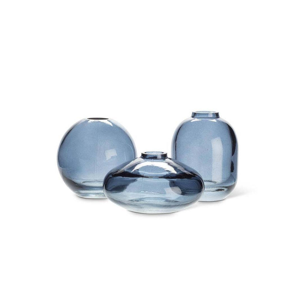 Small Dark Blue Glass Bud Vase