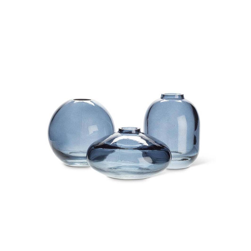 Small Dark Blue Glass Bud Vase