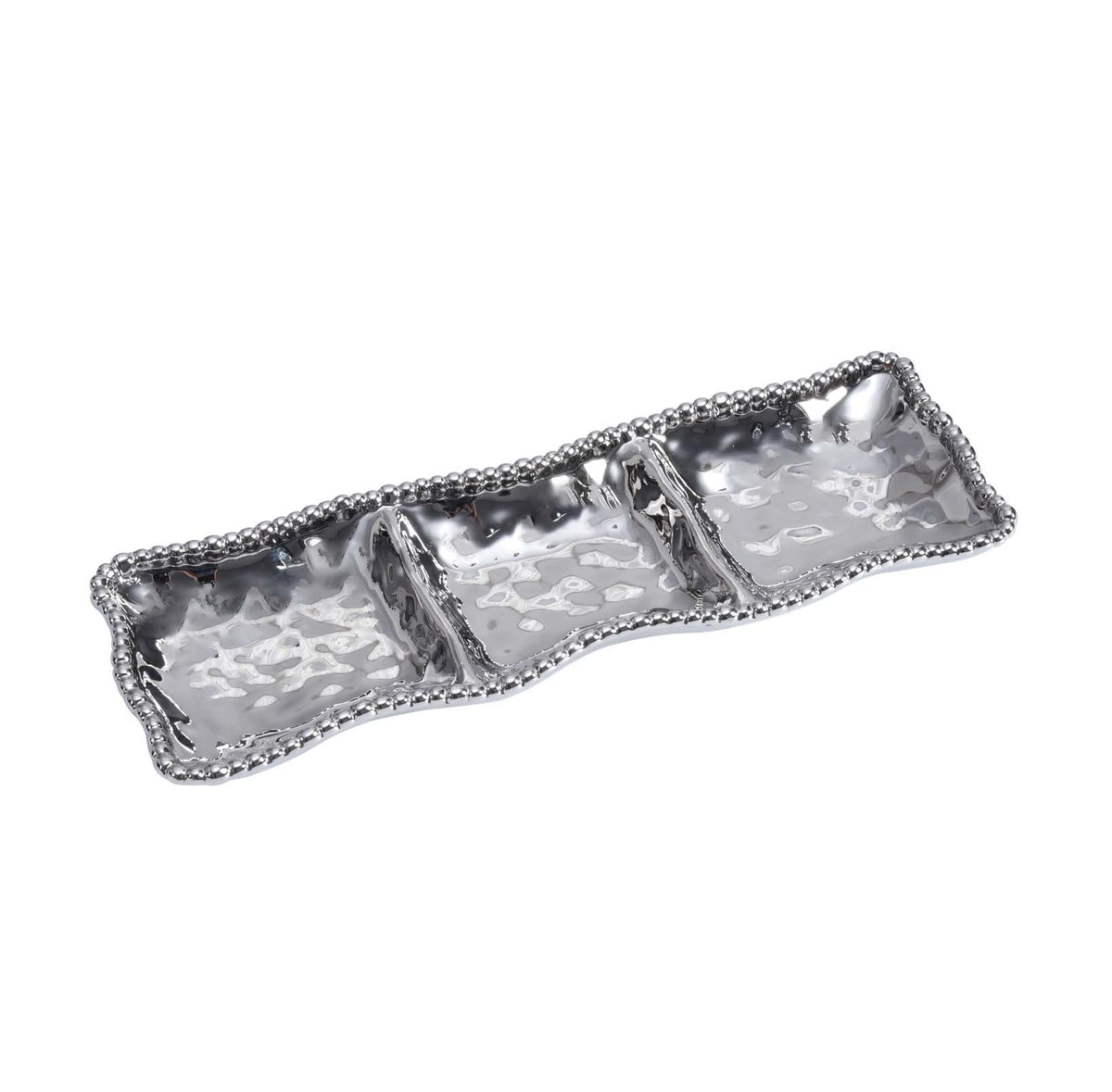 Verona Silver Three Section Serving Piece - white background product photo