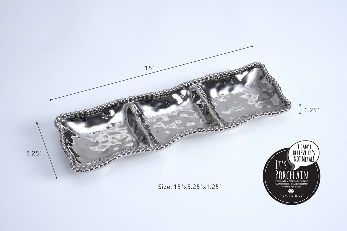 Verona Silver Three Section Serving Piece - product photo