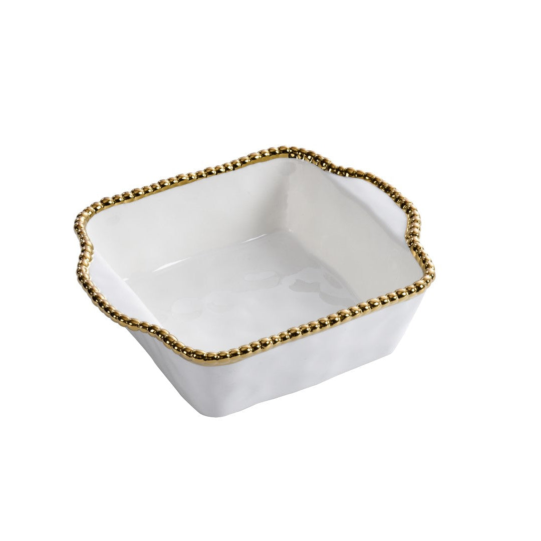 Square Gold Salerno Baking Dish, 8" W x 8" L - white background product photo