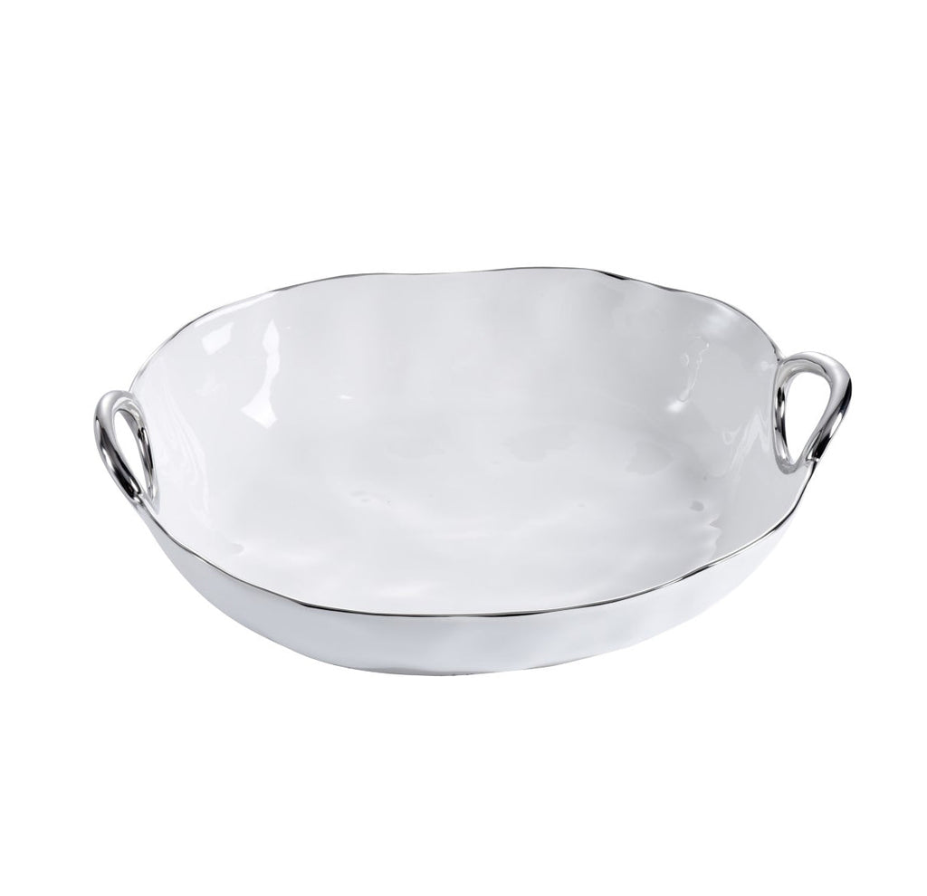 Handle with Style White Deep Oval Server - white background product photo