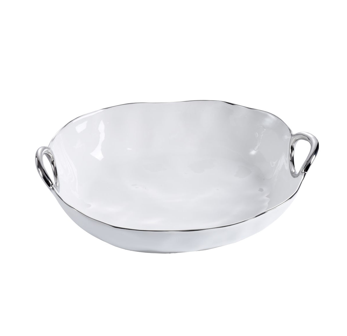 Handle with Style White Deep Oval Server - white background product photo