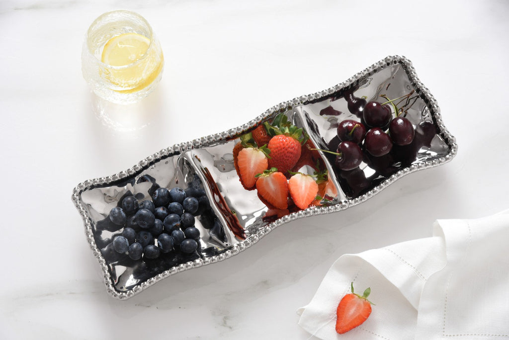 Verona Silver Three Section Serving Piece - product photo