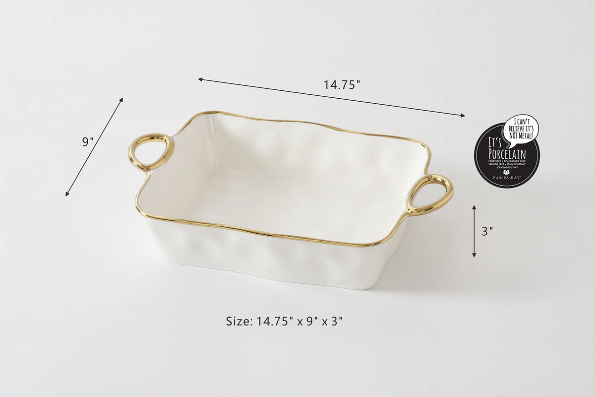 Golden Handles 11 x 9 Rectangular Baking Dish