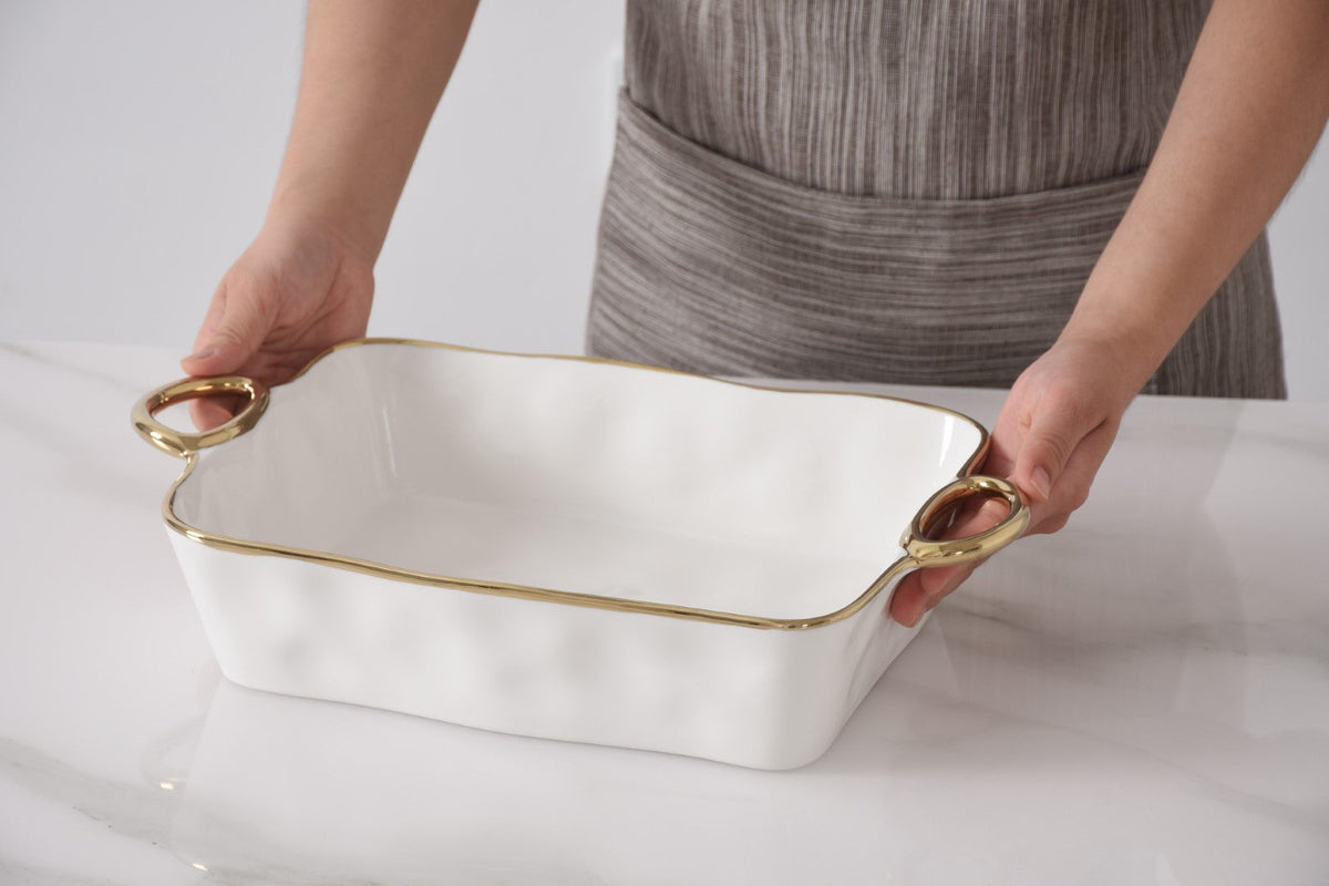 Golden Handles 11 x 9 Rectangular Baking Dish