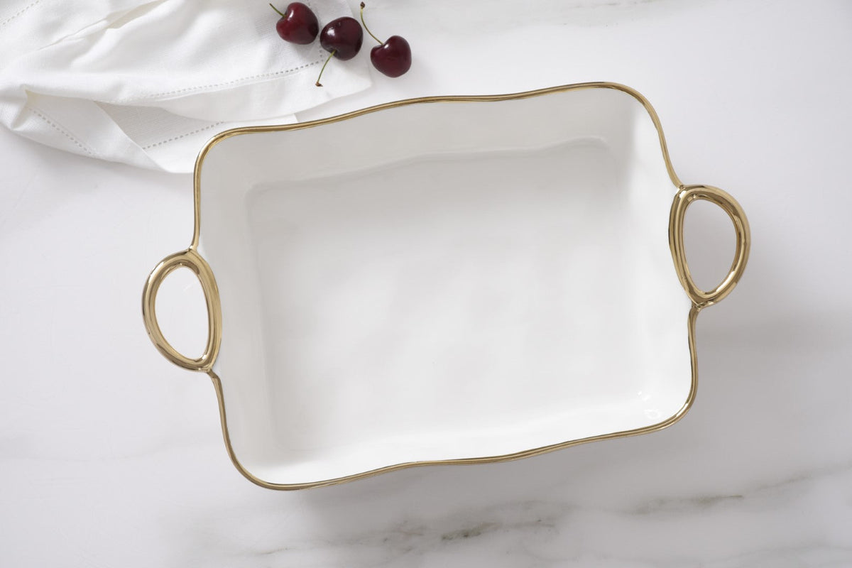 Golden Handles 11 x 9 Rectangular Baking Dish