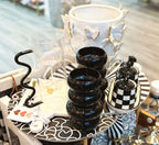Black & Clear Squiggle Glass Pitcher