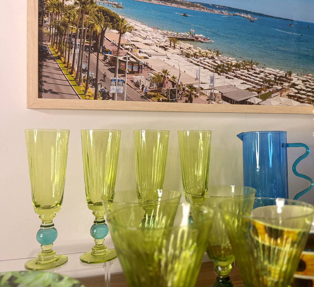 Green & Teal Two-Tone Champagne Flute