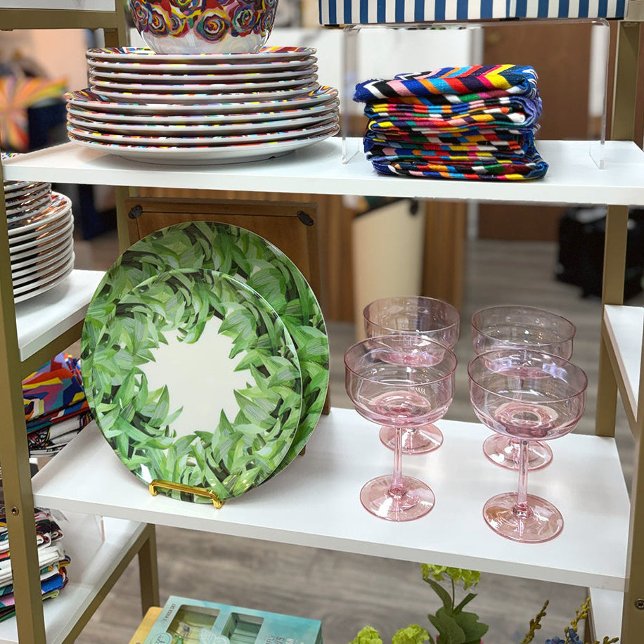 Pink Iridescent Martini Glass