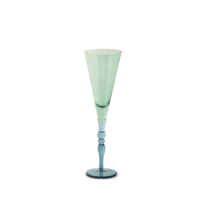 Green & Blue Glass Flute