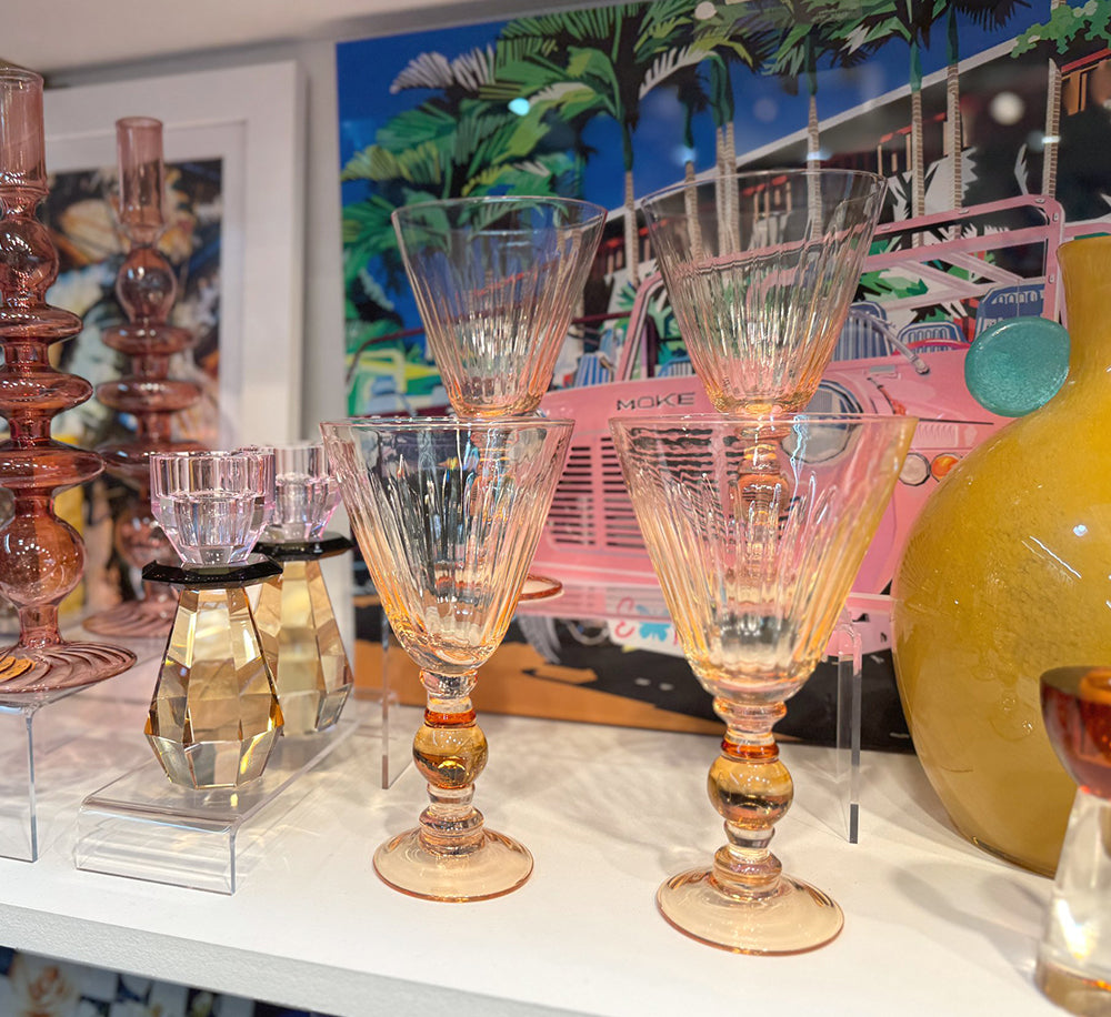 Pink & Orange Two-Tone Wine Glass