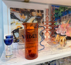 Amber & Blue Squiggle Glass Pitcher