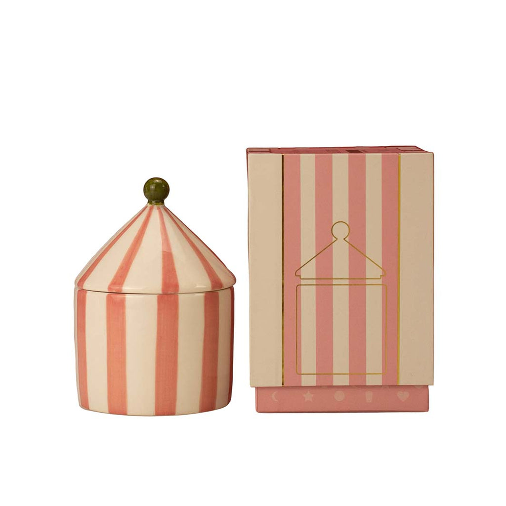 Carnival Striped Candle, Illusionist Pink - Fig