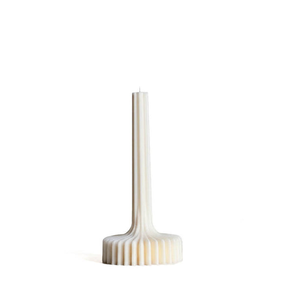 Striped Column Soy Vase Candle, Cream