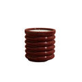 Contemporary Kiln Scalloped Candle, Burgundy - Floral