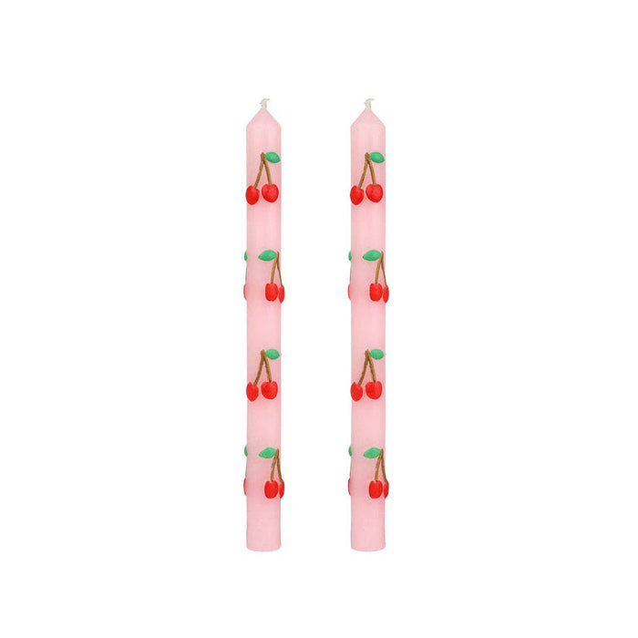 Cherry Dinner Candles, Set of 2