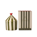 Carnival Striped Candle, Firebreather Olive - Tomato Leaf