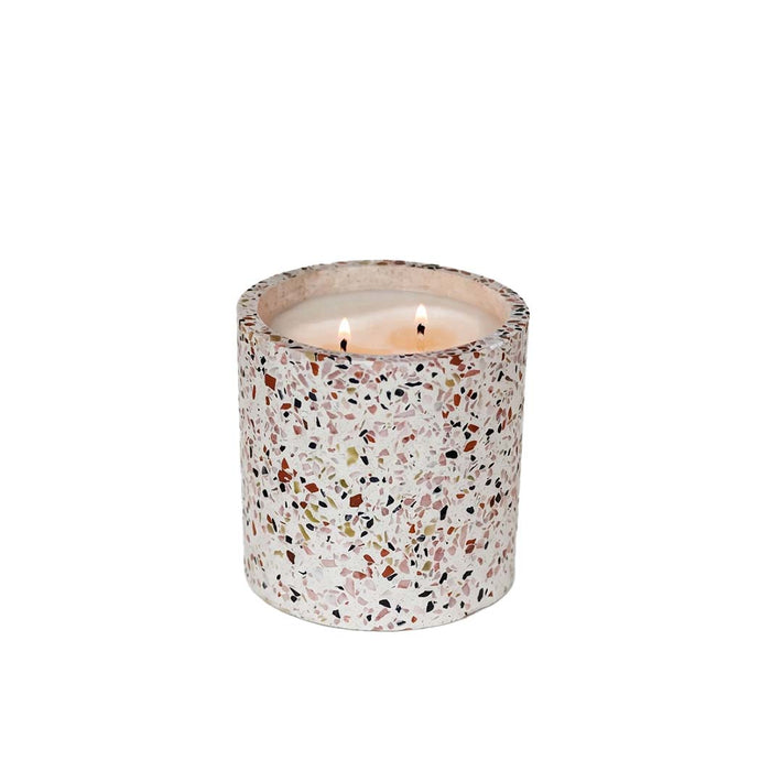 Leko Sandalwood and Tobacco Leaf Terrazzo Planter Candle, 22 oz