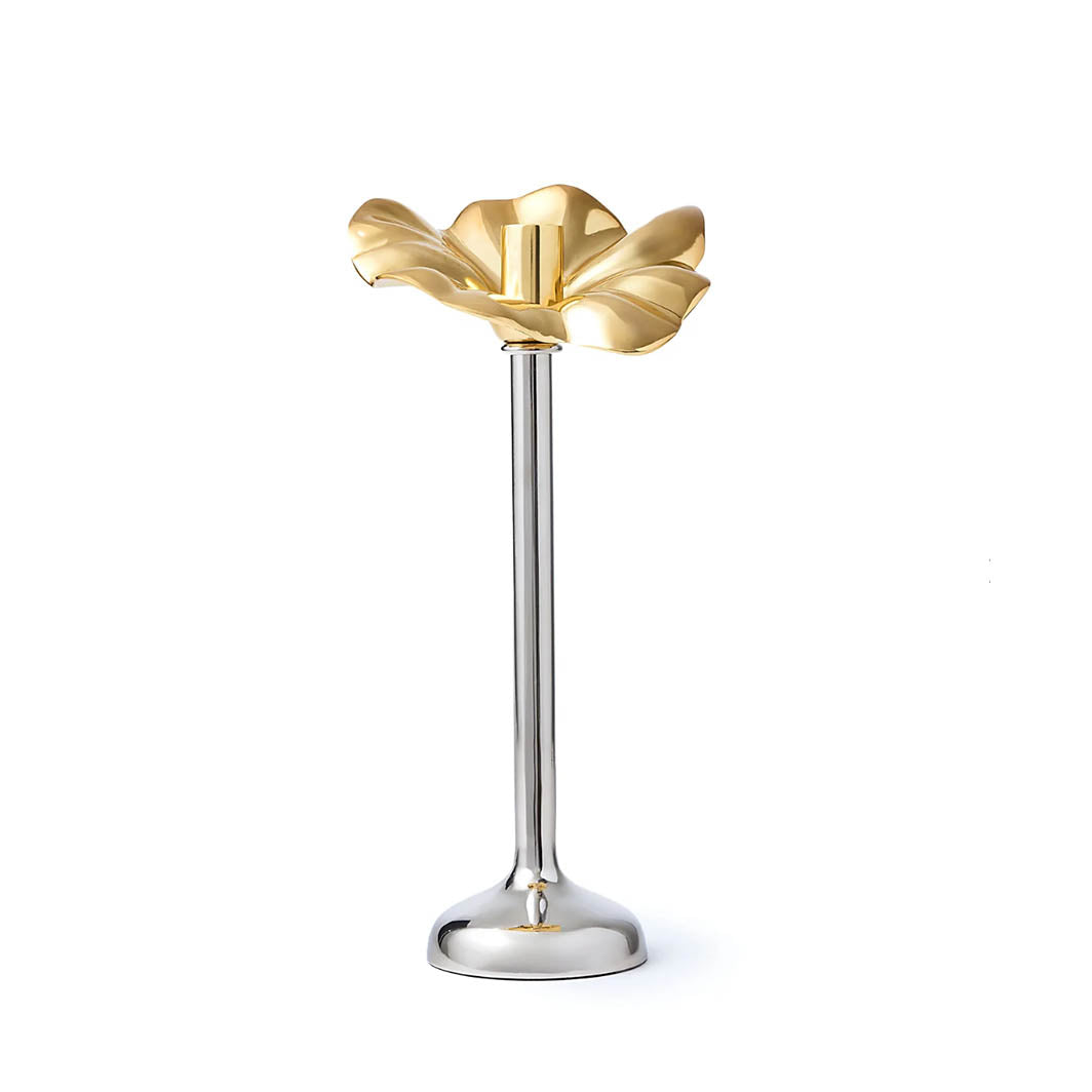 Two-Tone Flower Candle Holder, 13 inch