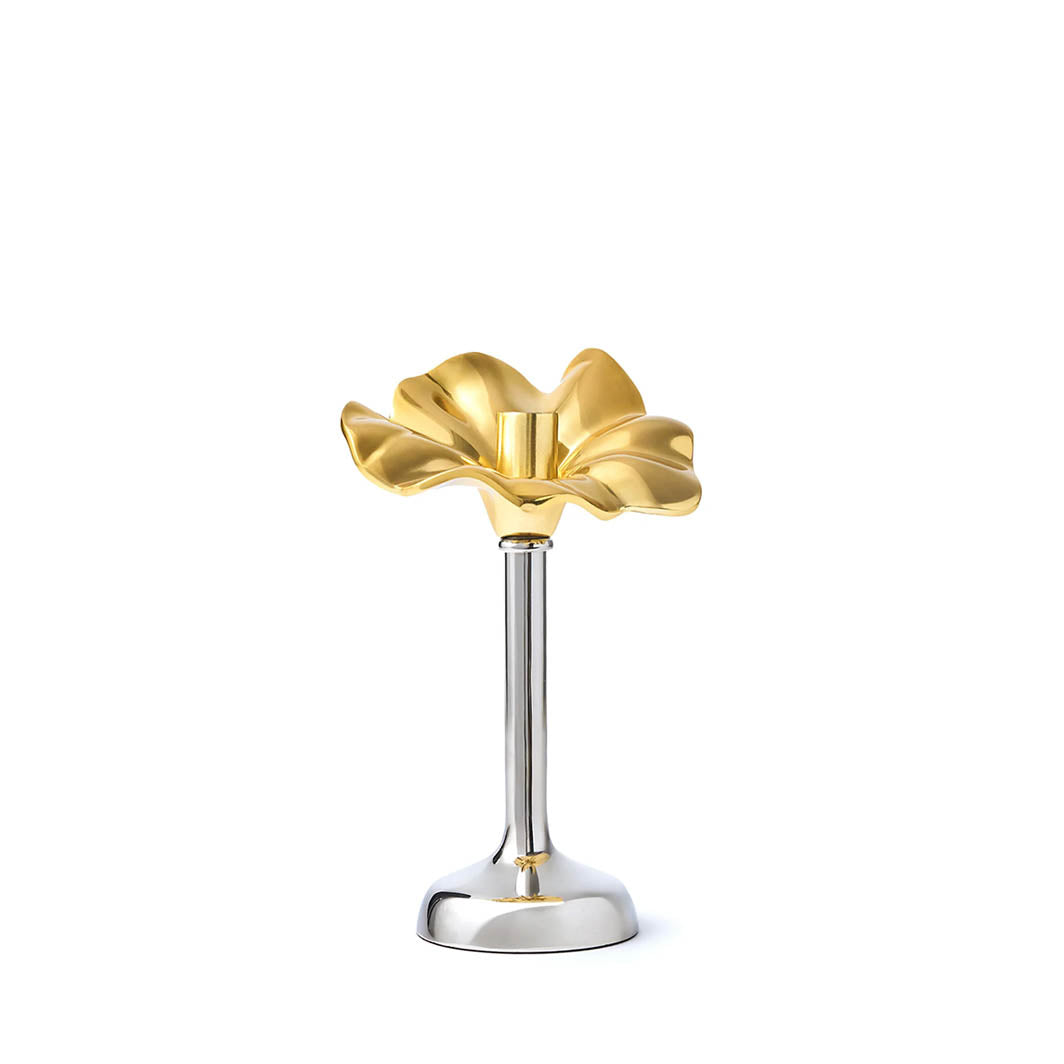 Two-Tone Flower Candle Holder, 10 inch