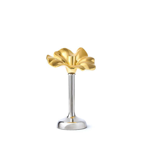 Two-Tone Flower Candle Holder, 10 inch