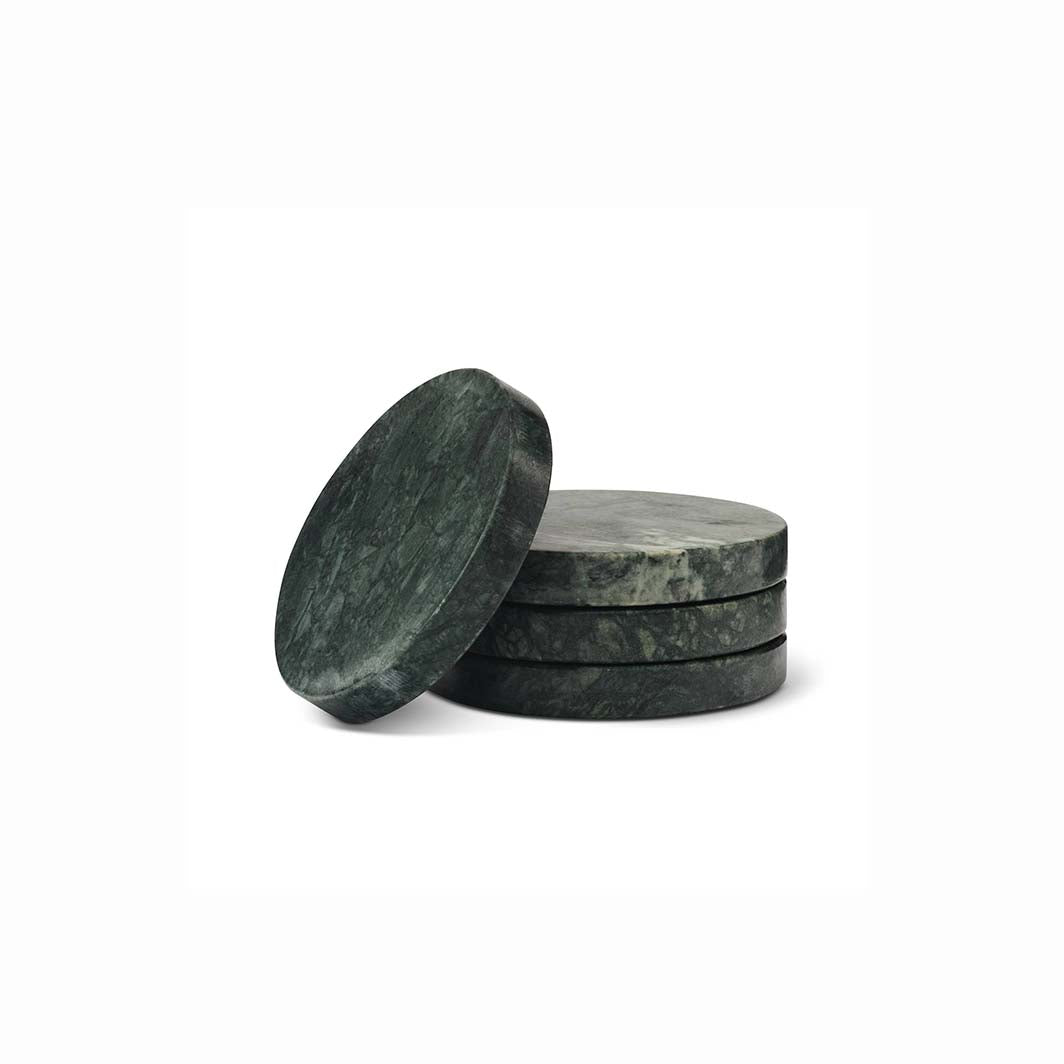 Green Marble Coasters, Set of 4