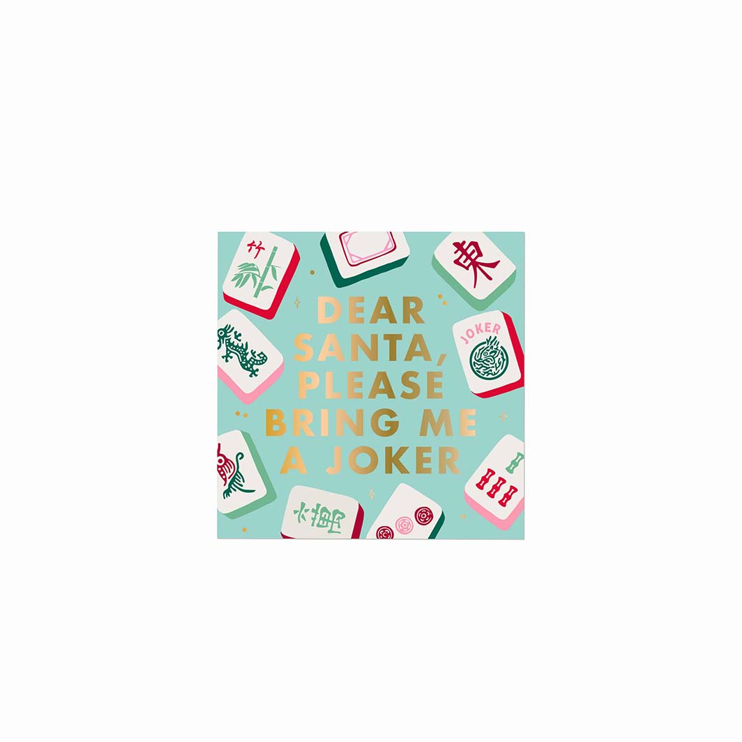 Santa Joker Gold Foil Mahjong Cocktail Napkins