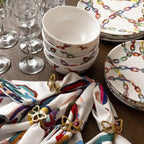 Chain Link Faux Linen Napkins, Set of 4