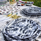 Grayscale Floral Garden Melamine Salad Plates, Set of 4