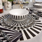 Black & White Starburst Vinyl Placemats, Set of 4