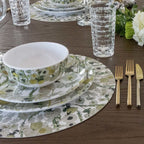 Cream Floral Garden Vinyl Placemats, Set of 4