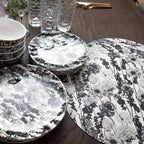 Grayscale Floral Garden Vinyl Placemats, Set of 4